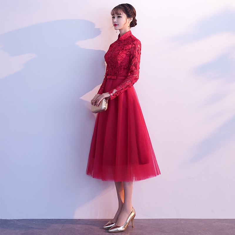 新娘现代仙气答谢宴礼服婚礼小个子大红色宴会短款晚宴女装裙中袖|ruв категории Женская одежда, Cвадебные платья, платье/вечернее платье - от Buy2taobao.com для оказания профессиональной услуги покупки агента Taobao