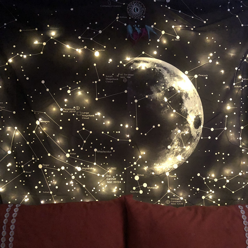 Trill ins Valance starry sky Background cloth Moon universe metope Upholstery arrangement Room dormitory decoratein the Home Fabric , Tapestry/Tapestry category - from Buy2taobao.com to provide professional Taobao agent buy service