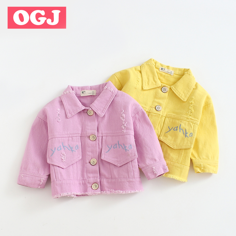 OGJ Girls denim jacket 2019 new pattern spring and autumn Little Girl children Western style princess Female baby Children's clothing Korean Editionin the Children/Baby/Family fitted , Coat/Jacket/Overcoat , Ordinary jacket category - from Buy2taobao.com to provide professional Taobao agent buy service