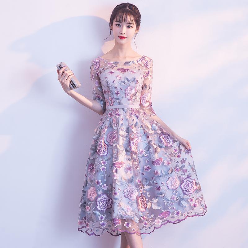宴会晚礼服女中长款2019新款春小礼服短款旗袍碎花伴娘服学生派对|ruв категории Женская одежда, Cвадебные платья, свадебное платье - от Buy2taobao.com для оказания профессиональной услуги покупки агента Taobao
