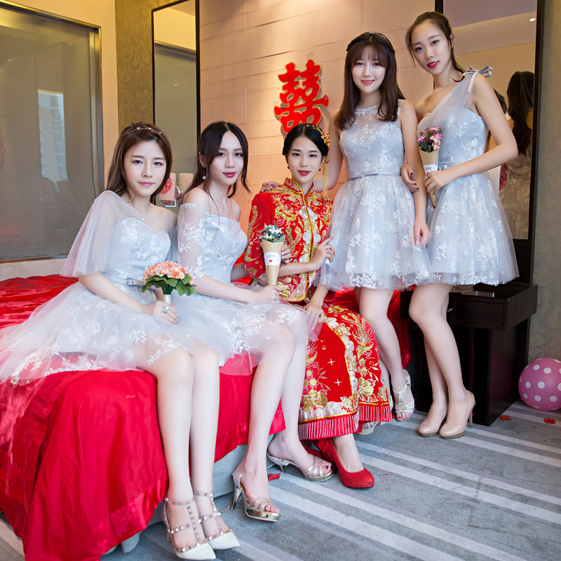 服短款2019新款夏修身姐妹团主持人小礼服女宴会裙毕业晚礼服Z27|msdalam kategori Butik wanita / wanita, perkahwinan/Cheongsam/pakaian, perkahwinan - dari Buy2taobao.com untuk memberikan perkhidmatan ejen Taobao profesional membeli