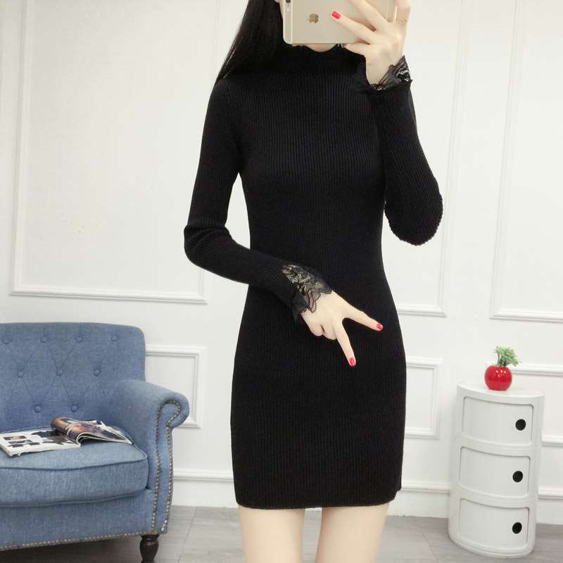 Primer sweater Autumn and winter 2018 new pattern Mid length version Lace Self cultivation Versatile knitting thickening Internal lap Exorcismin the Women's clothing/Boutique , Sweaters category - from Buy2taobao.com to provide professional Taobao agent buy service