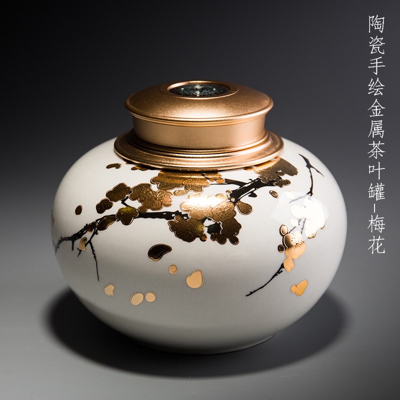 容山堂惜时 陶瓷茶叶罐 大号手绘密封罐醒茶储物罐普洱茶饼包装盒在类目 餐饮具, 茶具, 茶叶罐中 - 来自Buy2taobao.com提供专业的淘宝代购服务