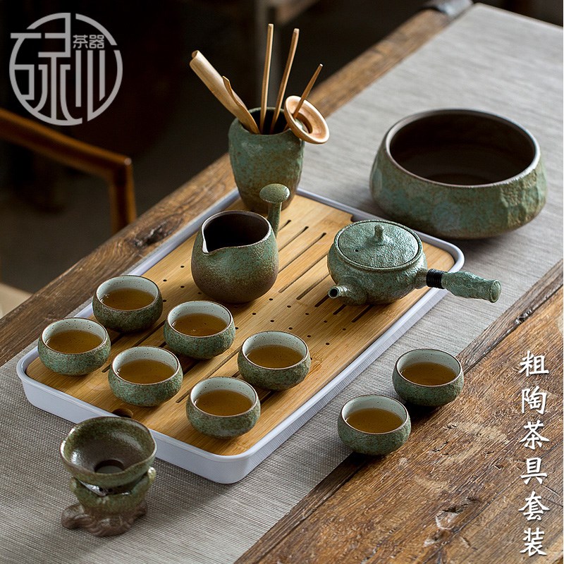 日式功夫茶具套装家用整套茶盘简约陶瓷茶杯茶壶粗陶现代办公客厅|msdalam kategori pinggan mangkuk, set teh, Kung Fu teh - dari Buy2taobao.com untuk memberikan perkhidmatan ejen Taobao profesional membeli