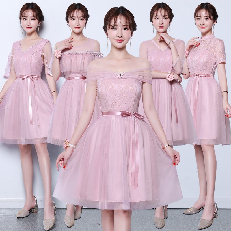 伴娘礼服女新款韩版姐妹团伴娘服主持短款灰色显瘦年会宴会晚礼。|msdalam kategori Butik wanita / wanita, perkahwinan/Cheongsam/pakaian, pakaian/malam - dari Buy2taobao.com untuk memberikan perkhidmatan ejen Taobao profesional membeli