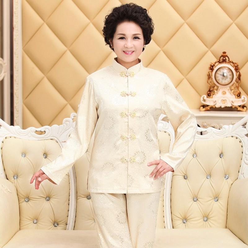 silk the elderly Lovers money Tang costume men and women Middle-aged and elderly people Chinese style grandpa grandma Thin section summer Short sleeved suitin the Men's clothing, National costume category - from Buy2taobao.com to provide professional Taobao agent buy service