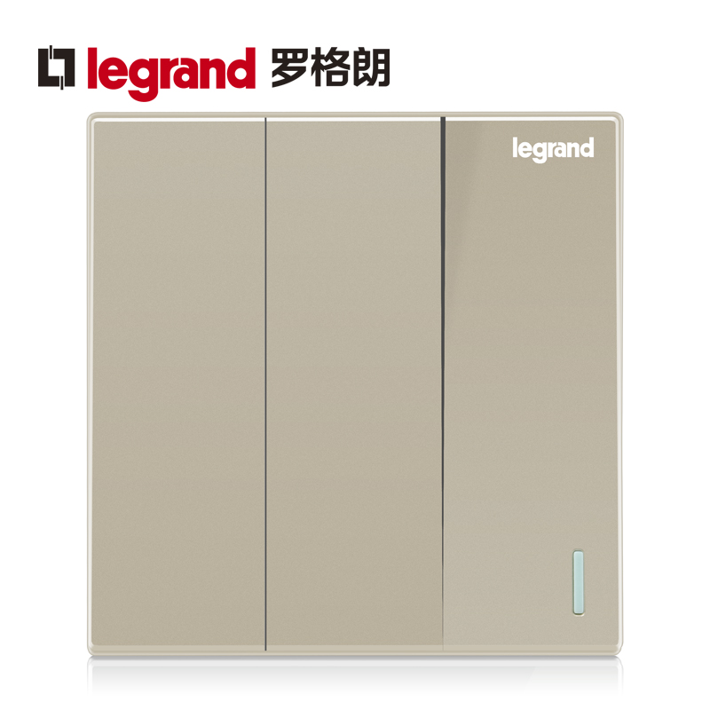 TCL罗格朗K8仕典米兰金开关插座三开双控带荧光墙壁开关三开双控|ruв категории электронный/электрик, переключатель, двойной выключатель - от Buy2taobao.com для оказания профессиональной услуги покупки агента Taobao