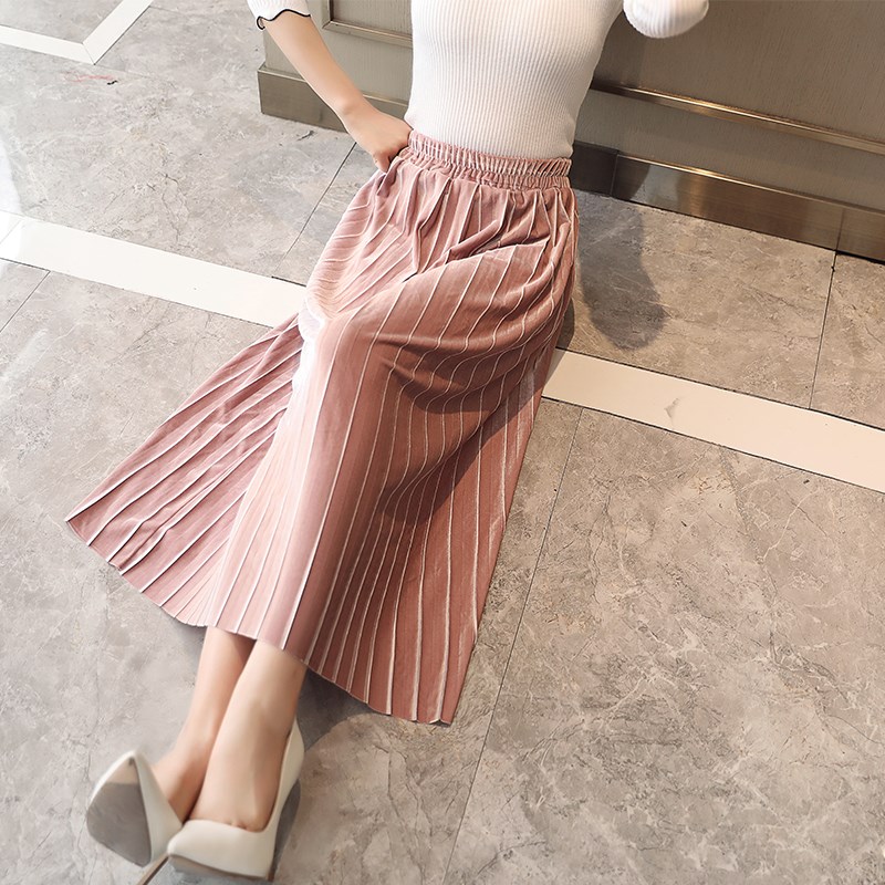 2019 Spring new pattern Jinsirong skirt Straight Versatile Mid length version Organ Pleated skirt Korean Edition longuettein the Women's clothing/Boutique , Skirts category - from Buy2taobao.com to provide professional Taobao agent buy service