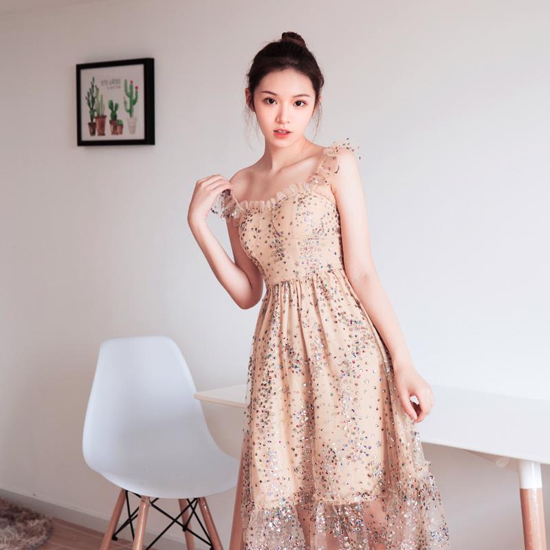 洋装小礼服新款宴会夏装年会主持人高端显瘦伴娘礼服女亮片连衣裙|ruв категории Женская одежда, Cвадебные платья, платье/вечернее платье - от Buy2taobao.com для оказания профессиональной услуги покупки агента Taobao