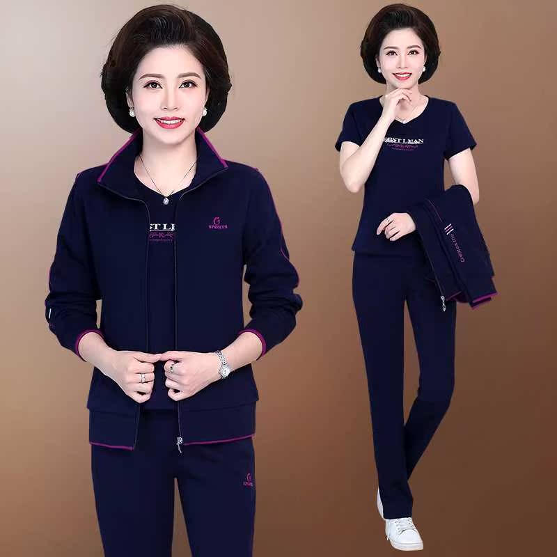 中老年运动套装女春秋2019新款中年人外套休闲妈妈春装衣服三件套|ruв категории Женская одежда, в пожилых женщин - от Buy2taobao.com для оказания профессиональной услуги покупки агента Taobao