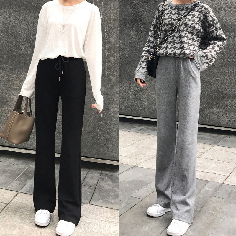 2019春夏新款直筒阔腿裤女高腰坠感拖地长裤休闲宽松显瘦运动裤|ruв категории Женская одежда, брюки, брюки - от Buy2taobao.com для оказания профессиональной услуги покупки агента Taobao