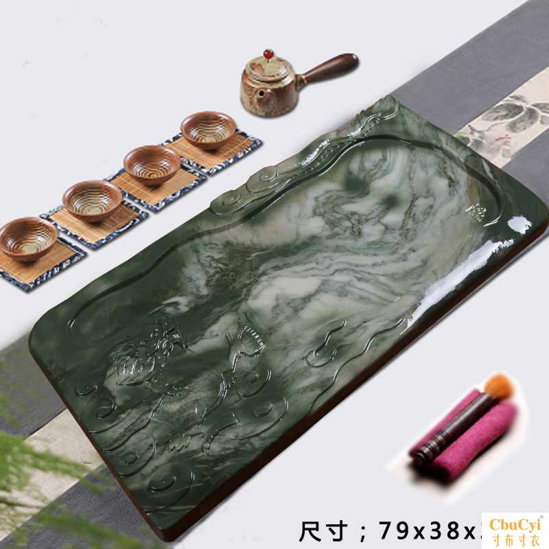石材茶盘家用办公个性长方形玉石头茶盘现代简约排水石茶海泡茶具|ruв категории посуда, чайный сервиз, чайный поднос - от Buy2taobao.com для оказания профессиональной услуги покупки агента Taobao