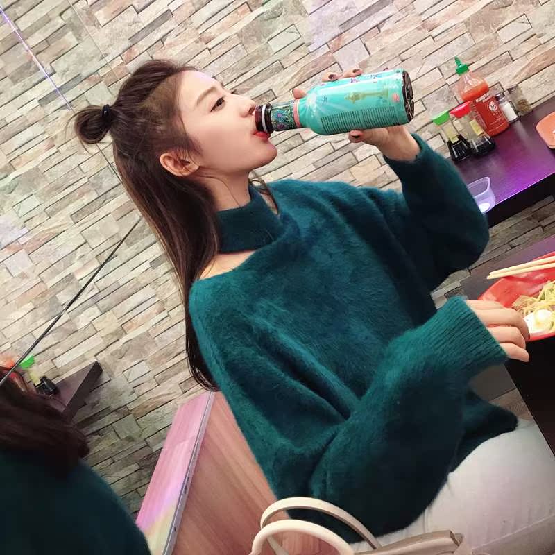 秋冬新款宽松套头奶茶色百搭水貂绒挂脖马海毛毛衣外套女韩版学生|ruв категории Женская одежда, свитер - от Buy2taobao.com для оказания профессиональной услуги покупки агента Taobao