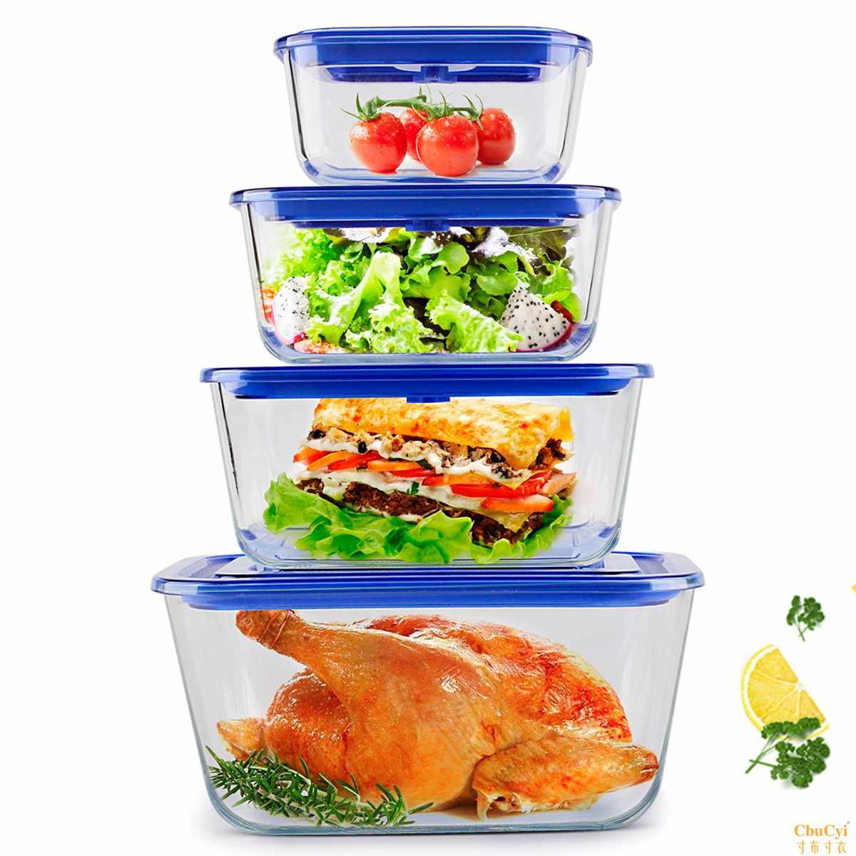 .high quality Heat Glass Lunch box Microwave Oven Dedicated Crisper Storage With cover Glass bowl 4 setsin the Tableware , Fresh container/Fresh Containers , Crisper category - from Buy2taobao.com to provide professional Taobao agent buy service