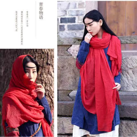 long 180 wide 120 keep warm scarf Super long Cotton and hemp scarf Shawl Dual use literature Solid Flax Super large Silk scarfin the Sports bag/Outdoor package/Fitting , Muffler/Bib category - from Buy2taobao.com to provide professional Taobao agent buy service