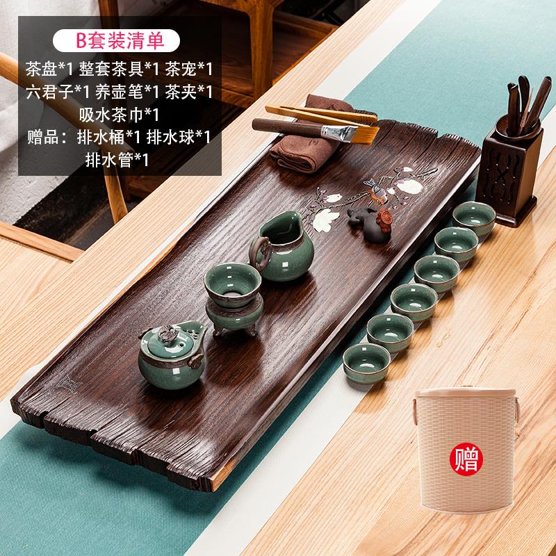 茶锦记黑檀木茶盘实木托盘家用茶具套装竹木简约茶海整块原木红木|ruв категории посуда, чайный сервиз, чайный поднос - от Buy2taobao.com для оказания профессиональной услуги покупки агента Taobao