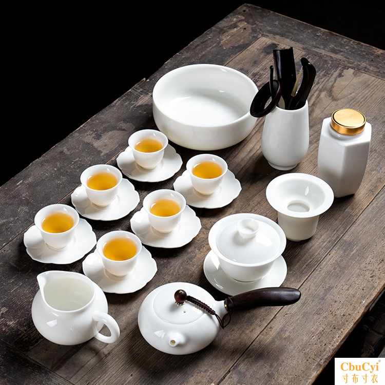 手工羊脂玉瓷德化白瓷功夫茶具套装家用喝茶盖碗简约茶杯茶壶整套在类目 餐饮具, 茶具, 功夫茶具中 - 来自Buy2taobao.com提供专业的淘宝代购服务