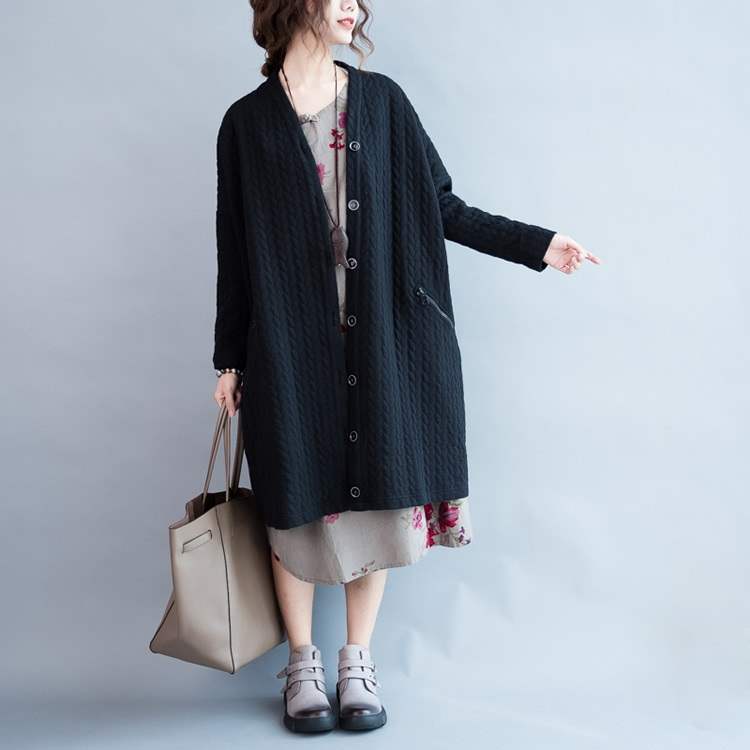 Big size dress 200 Fat sister Autumn coat Show thin Mid length version literature leisure time Versatile Cardigan Western stylein the Women's clothing/Boutique , Large size women category - from Buy2taobao.com to provide professional Taobao agent buy service