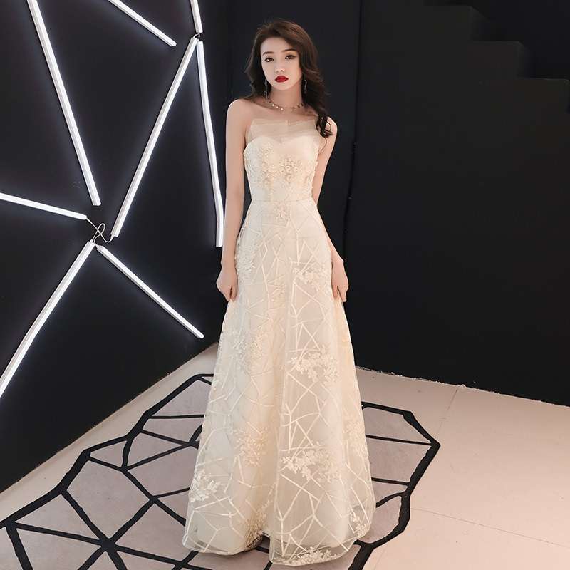 禮服女仙氣 夢幻敬酒服新娘禮服宴會晚禮服2018新款香槟色抹在類目 女裝/女士精品, 婚紗/旗袍/禮服, 禮服/晚裝中 - 來自Buy2taobao.com提供專業的淘寶代購服務