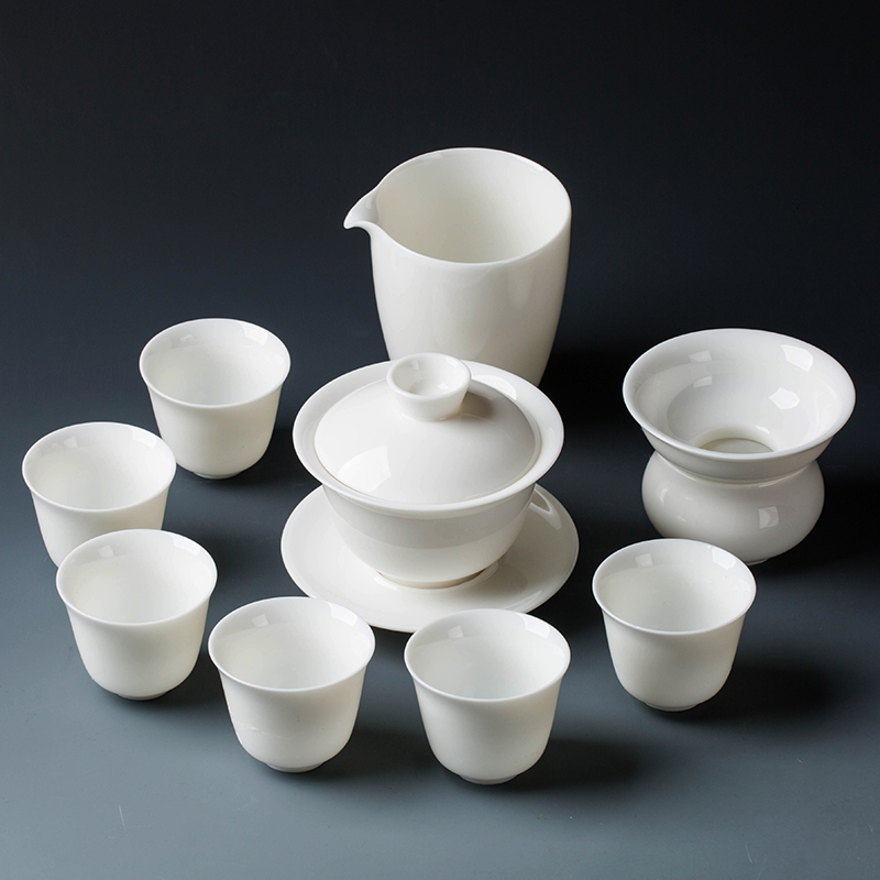 Dehua Porcelain manual ceramics Cover bowl teacup Large Make tea Three talents Teacup suit household tea utensilsin the Tableware , Tea set , Tureen category - from Buy2taobao.com to provide professional Taobao agent buy service