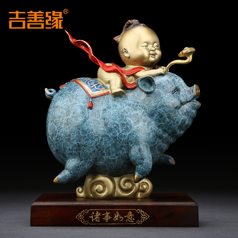 纯铜诸事如意装饰品小金童福猪摆件乡村风味创意家居2766|ruв категории Ручная работа, другие характеристики ремесел - от Buy2taobao.com для оказания профессиональной услуги покупки агента Taobao