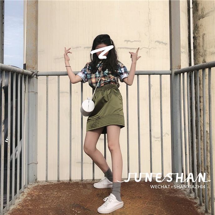Single summer solstice JUNESHAN N21 Same cocoa green Elastic Waist skirtin the Women's clothing/Boutique , Skirts category - from Buy2taobao.com to provide professional Taobao agent buy service