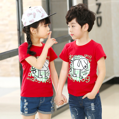 儿童短袖T恤男童装女童半袖衫中大童夏装宝宝打底衫上衣小孩纯棉