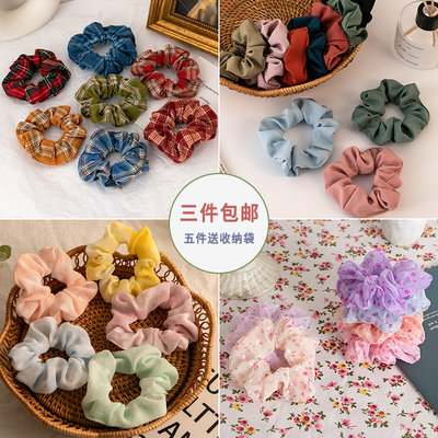 格子肥肠发圈bm猪大肠圈ins风甜美法式简约韩国日韩头绳女brandy