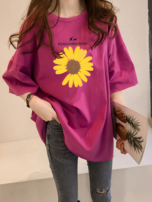 小皱菊短袖大码t恤女网红ins超火潮2020年夏季新款宽松半袖上衣服