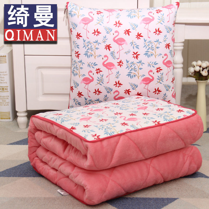 Cartoon fold Pillow Blanket Dual use Automotive Air Conditioning Cushion Flamingo Office Nap blanket pillowin the Home Fabric , Pillow/Pillow category - from Buy2taobao.com to provide professional Taobao agent buy service
