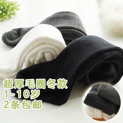 毛圈加厚中小童女童舞蹈袜裤秋冬季儿童连裤袜白色婴儿宝宝打底裤