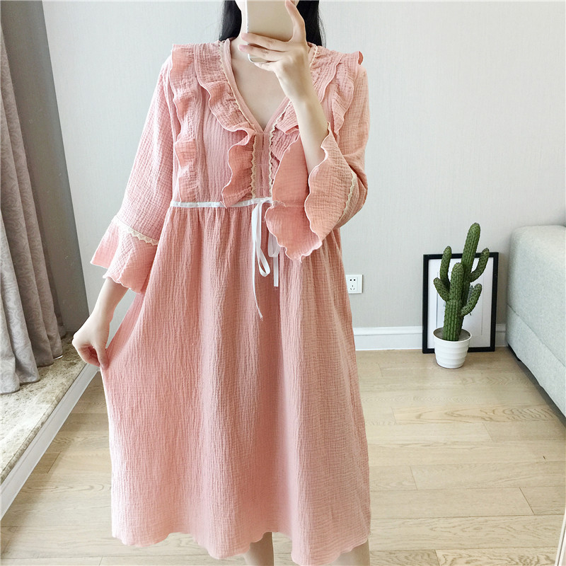 哺乳睡裙夏季薄款纯棉纱布孕妇睡衣产后产妇喂奶月子服家居裙大码|ruв категории Всё для беременных и кормящих, дом одежды/кормления./осень белье, домашнего юбка - от Buy2taobao.com для оказания профессиональной услуги покупки агента Taobao