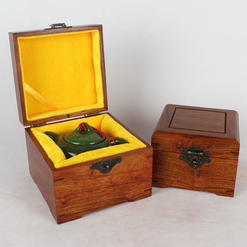Redwood crafts dark-red enameled pottery teapot teapot Jewelry box Rosewood Square without wearing make-up Collection Gift boxin the Home accessories , Decorative items , Jewelry Box category - from Buy2taobao.com to provide professional Taobao agent buy service