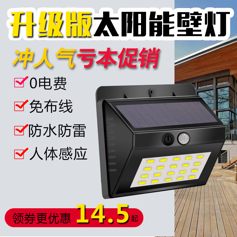 New Rural Intelligence led solar energy Wall lamp outdoors waterproof household Super bright human body Induction street lamp Courtyardin the Decoration main material , Lamps , Outdoor Lighting , Landscape Garden Lighting category - from Buy2taobao.com to provide professional Taobao agent buy service