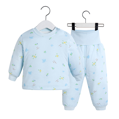 冬季新生婴儿套装夹棉肩开内衣宝宝纯棉加厚高腰护肚保暖睡衣男女