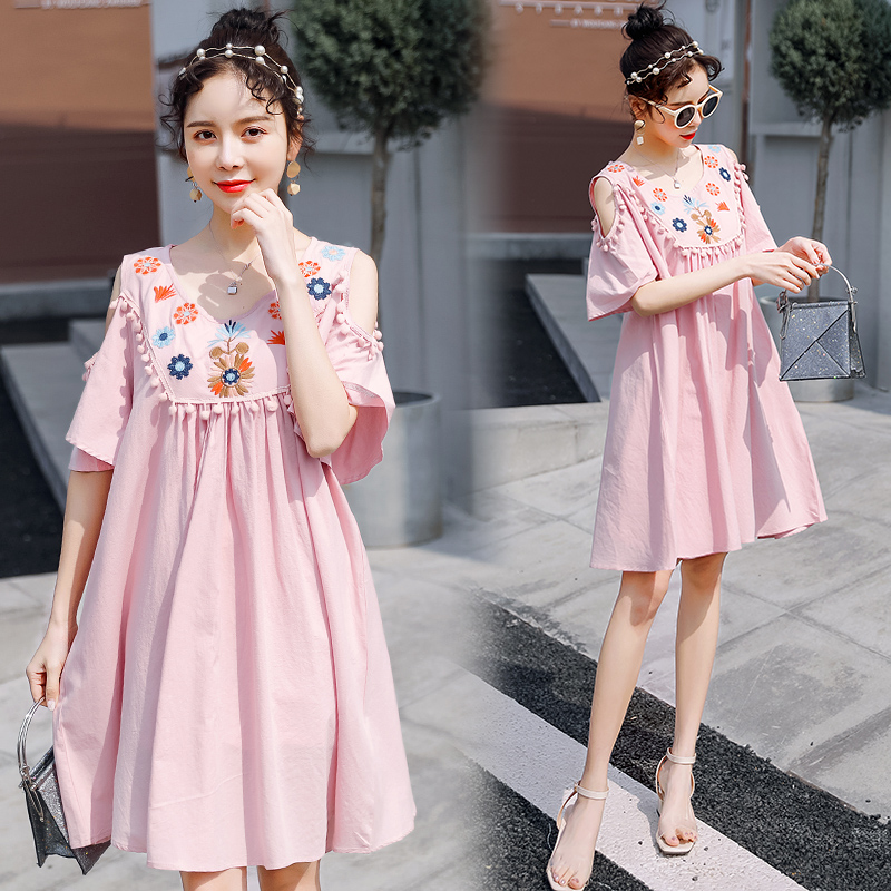 Maternity Dress Summer wear Fashionable 2019 new pattern Mid length version Chao Ma maternity dress summer skirt Easy jacketin the Maternity/Maternal supplies/Nutrition , Maternity , Dress category - from Buy2taobao.com to provide professional Taobao agent buy service