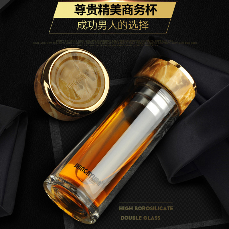 新家园双层玻璃杯男士防摔隔热水杯办公商务带盖泡茶加厚车载杯子|msdalam kategori pinggan mangkuk, Cup/cawan/cerek, Glass - dari Buy2taobao.com untuk memberikan perkhidmatan ejen Taobao profesional membeli