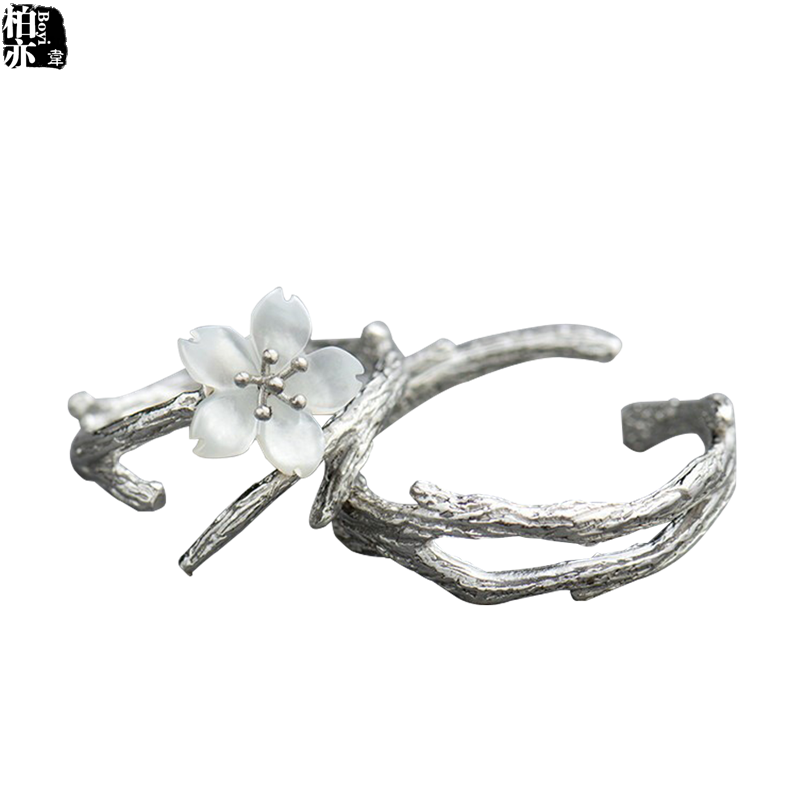 s925 Silver Snow cherry blossoms lovers Ring Japan and South Korea men and women Simplicity branch student Opening Ring Original Arts and Craftsin the Accessories/Fashion Jewelry, Ring/Ring category - from Buy2taobao.com to provide professional Taobao agent buy service