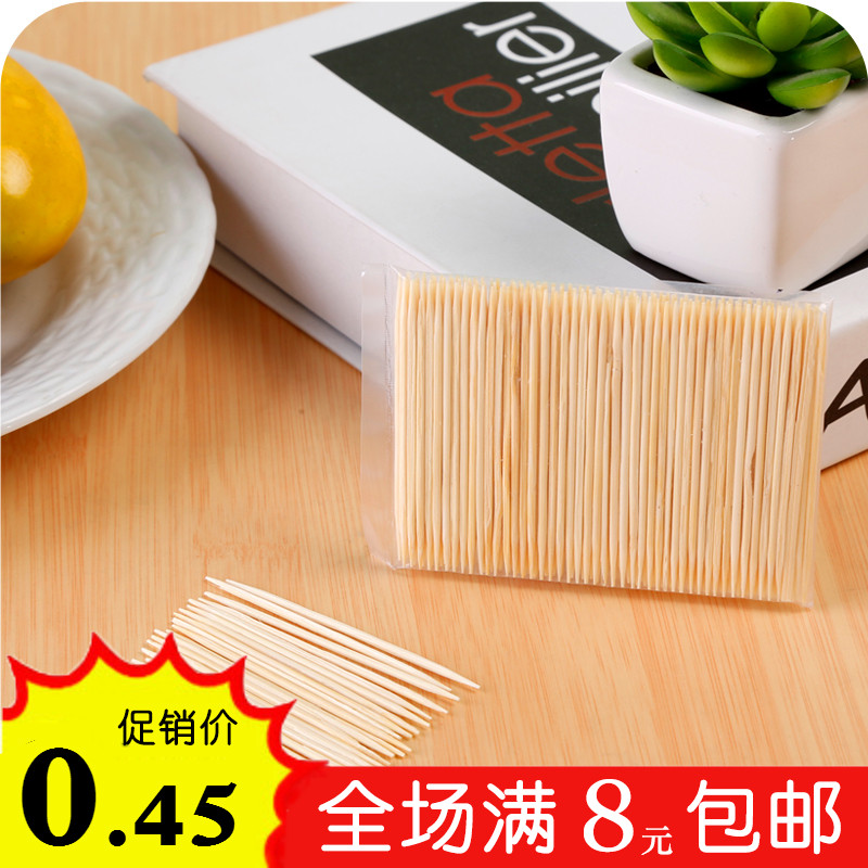 家用精细天然一次性便携随身双头竹牙签袋装家居厨房用品100只装在类目 家庭/个人清洁工具, 个人洗护清洁用具, 牙签中 - 来自Buy2taobao.com提供专业的淘宝代购服务