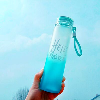 耐热渐变色玻璃杯便携女士随手水杯创意柠檬磨砂七彩韩版学生杯子