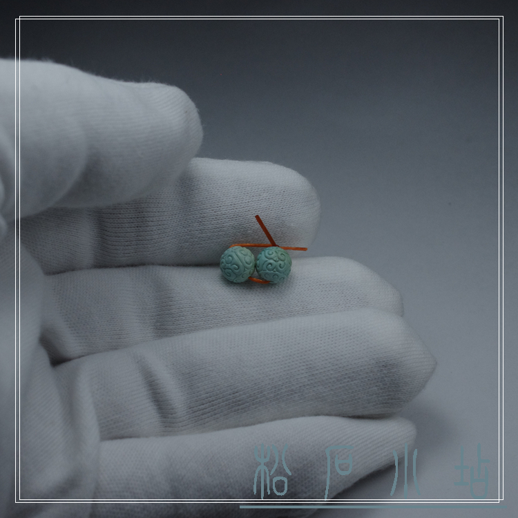 原矿无优化绿松石,高瓷精雕回纹珠腰珠弟子珠一对,7.3mm,1g,546在类目 饰品/流行首饰/时尚饰品新, DIY配件, 其他DIY饰品配件中 - 来自Buy2taobao.com提供专业的淘宝代购服务