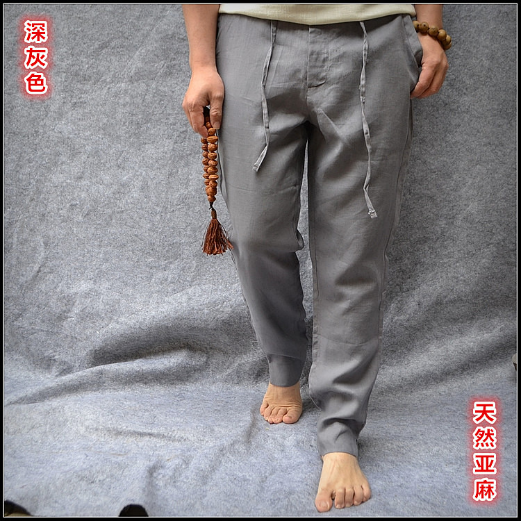 复古纯亚麻休闲裤男式小脚棉麻料长裤子潮加大码薄款男裤夏原创新在类目 男装, 休闲裤中 - 来自Buy2taobao.com提供专业的淘宝代购服务