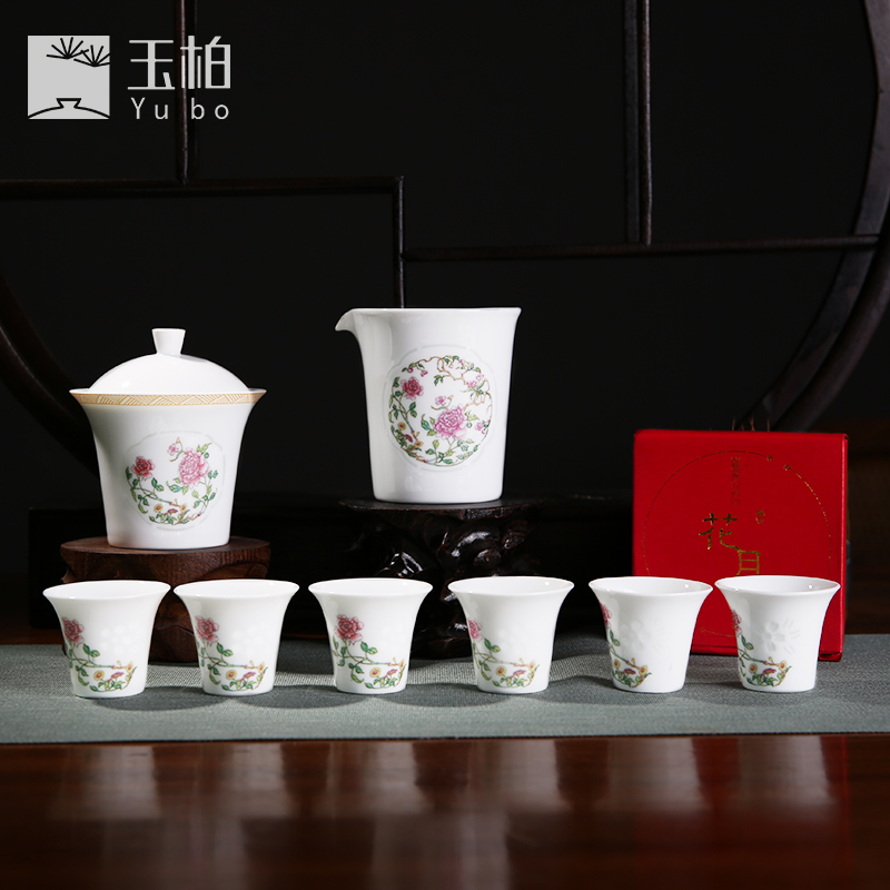 玉柏|景德镇陶瓷茶具中秋盖碗茶具带陶瓷过滤白瓷《花好月圆》在类目 餐饮具, 茶具, 功夫茶具中 - 来自Buy2taobao.com提供专业的淘宝代购服务