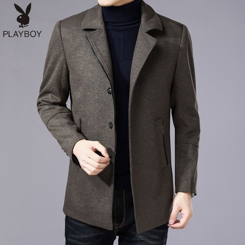Dandy Windbreaker Male men's wear Korean Edition Trend Self cultivation Mid length version Autumn and winter wool man coatin the Men's clothing, Jacket category - from Buy2taobao.com to provide professional Taobao agent buy service