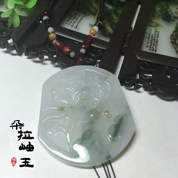 natural Emerald Uneventful Carp Lotus Pendant Pendant A harmonious union lasting a hundred years Pendant LeBron fidelityin the Jewelry/Diamond/Jade/Gold , Jade (New) , Choker category - from Buy2taobao.com to provide professional Taobao agent buy service