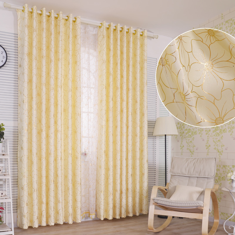 Golden yellow modern Simplicity curtain cloth customized Semi blackout bedroom balcony a living room high-grade atmosphere to ground finished productin the Home Fabric , Curtains and curtain accessories , Custom curtains category - from Buy2taobao.com to provide professional Taobao agent buy service
