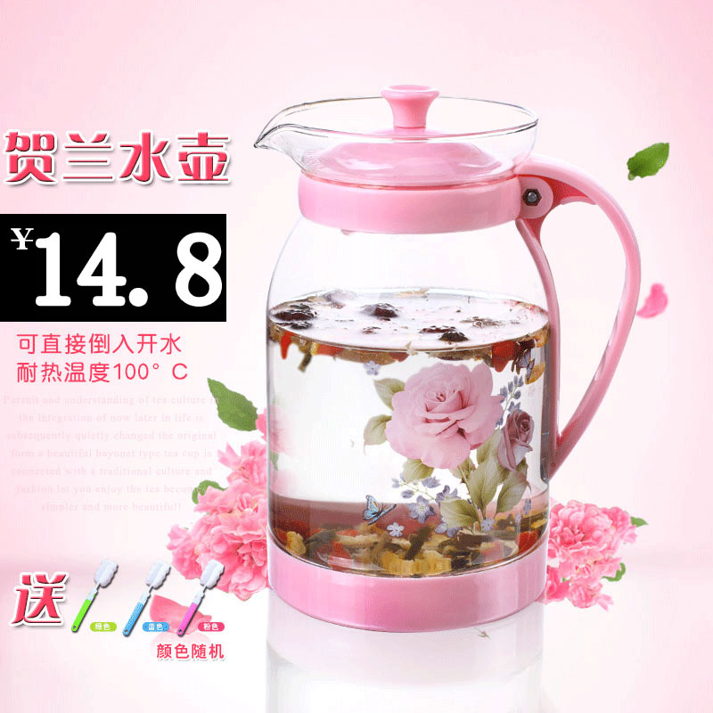 家用耐高温泡茶壶花茶壶凉水壶冷水壶带盖果汁扎壶大容量玻璃壶|msdalam kategori pinggan mangkuk, Cup/cawan/cerek, botol air sejuk - dari Buy2taobao.com untuk memberikan perkhidmatan ejen Taobao profesional membeli
