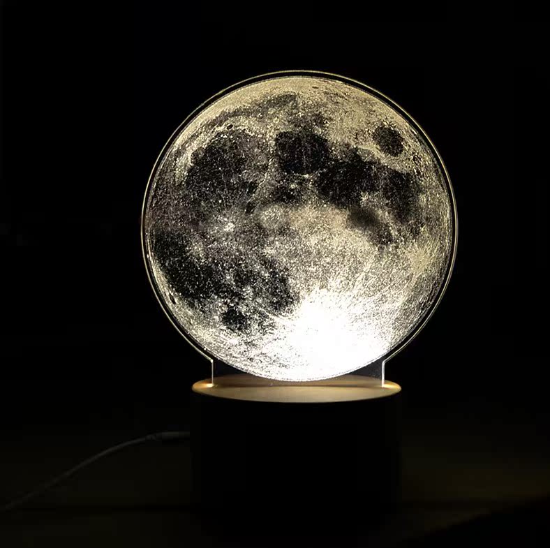 Northern Europe woodiness Bedside 3D three-dimensional vision Moon Light LED Moon Light Boys and girls Confidante originality birthday giftin the Decoration main material , Lamps , Nightlight category - from Buy2taobao.com to provide professional Taobao agent buy service