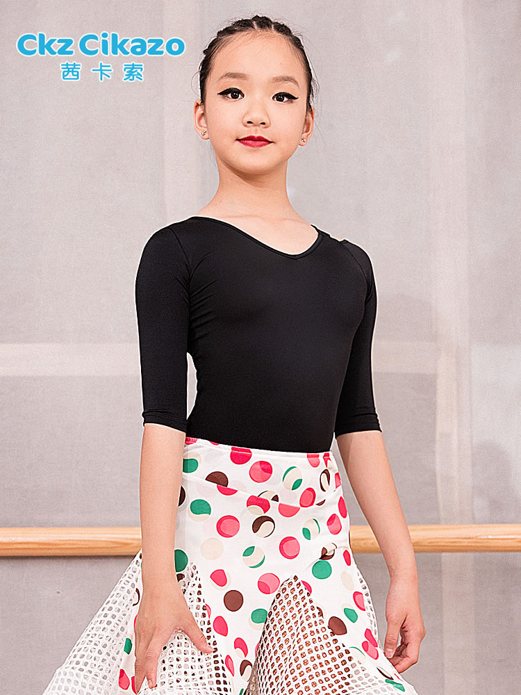 茜卡索 舞蹈练功服儿童拉丁舞上衣黑色女孩跳舞表演上装G1022在类目 运动/瑜伽/健身/球迷用品, 舞蹈/健美操/体操, 拉丁舞, 拉丁舞上装中 - 来自Buy2taobao.com提供专业的淘宝代购服务