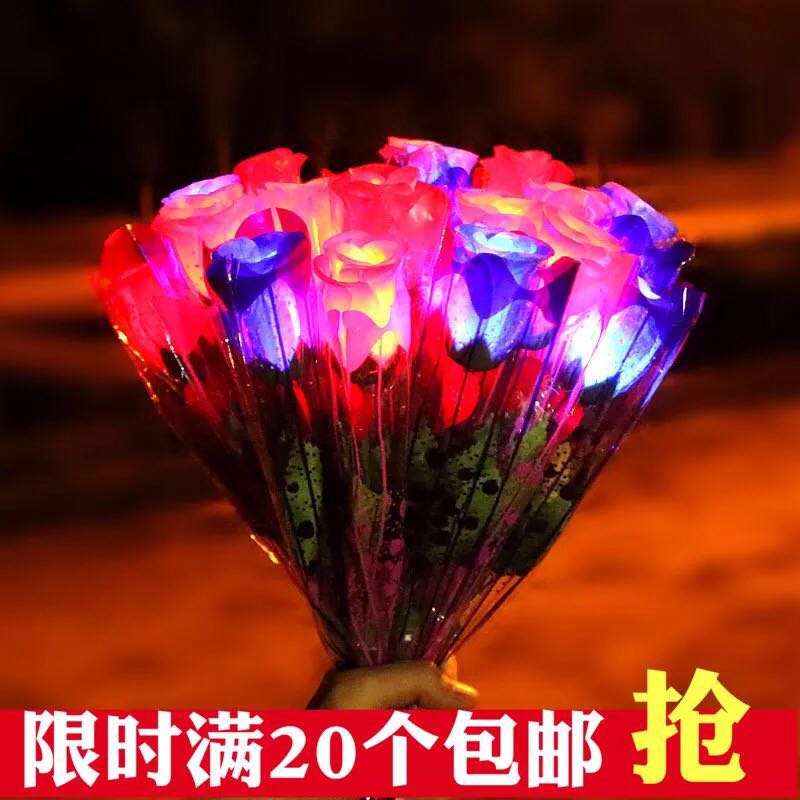 创意夜市新款发光玩具地推情人节电子布玫瑰花六一儿童礼物小礼品|msdalam kategori Toy/bayi/teka-teki/blok bangunan/model, elektronik/cahaya/berudara/mainan rumit, mainan LED - dari Buy2taobao.com untuk memberikan perkhidmatan ejen Taobao profesional membeli